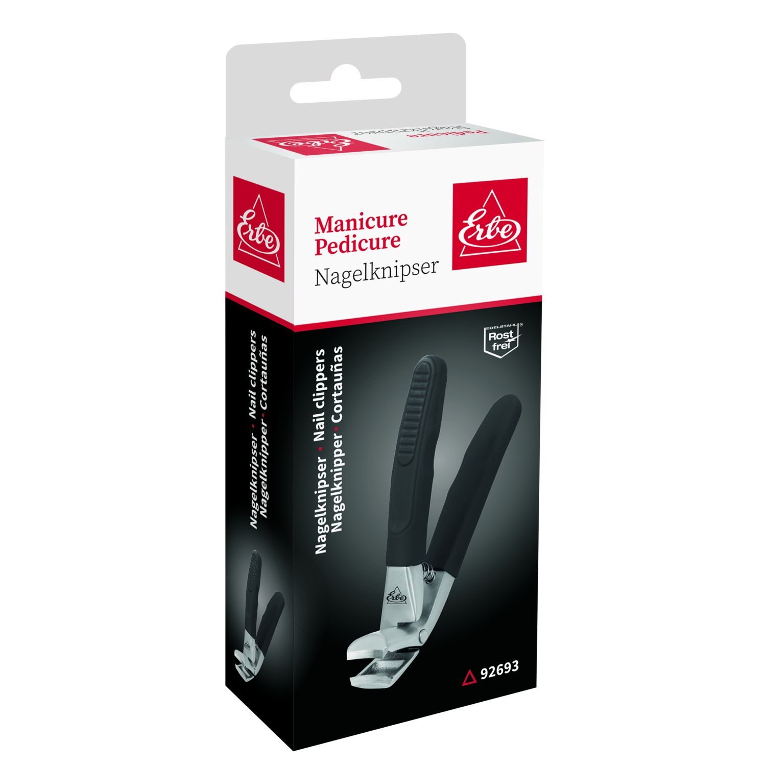 ERBE Nagelknipser soft Grip Schwarz